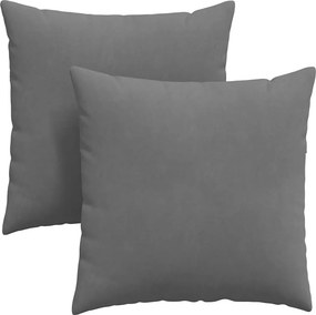 vidaXL Μαξιλάρι Καναπέ 2 pcs Σκούρο Γκρι 80 x 80 cm ύφασμα