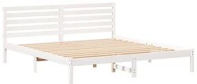 vidaXL Σκελετός Κρεβατιού Λευκό 180 x 200 cm Μασίφ ξύλο πεύκου