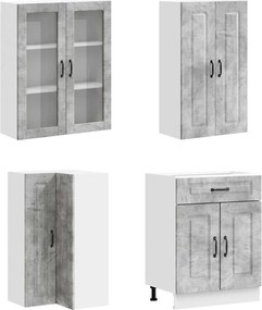 vidaXL Μονάδα κουζίνας KALMAR 8 pcs Γκρι Σκυροδέματος