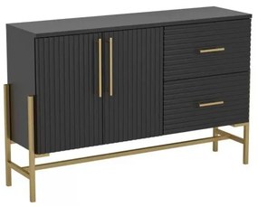 Κονσόλα/Μπουφές Μαύρο-Χρυσό 118cm Ντουλάπι 2 Συρτάρια Victiroca 424636 Eglo 424636