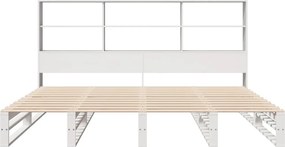 vidaXL Κρεβάτι Βιβλιοθήκη Χωρίς Στρώμα Λευκό 180x200 εκ Μασίφ Ξύλο