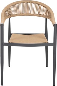 ΠΟΛΥΘΡΟΝΑ ΑΛΟΥΜΙΝΙΟΥ GRET HM5854.02 ΑΝΘΡΑΚΙ PΕ RATTAN ΜΠΕΖ 56x55,5x78Υ εκ.