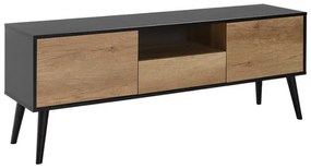 Έπιπλο τηλεόρασης Style Megapap από μελαμίνη χρώμα μαύρο - tori 160x41x58εκ.