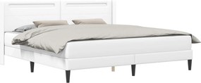 vidaXL Σκελετός κρεβατιού με στρώμα Λευκό 180 x 200 cm Τεχνητό Δέρμα