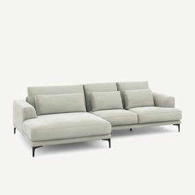 Γωνιακός καναπές XL αριστερός από βελούδο stonewashed, MARSILE