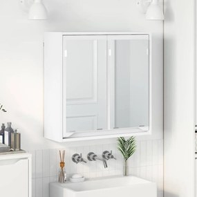 vidaXL Καθρέφτης Ντουλάπα Μπάνιου με ράφι Λευκό 60 x 20 x 60 cm