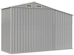vidaXL Αποθήκη Κήπου Γκρι 277x93x179 εκ. από Γαλβανισμένο Ατσάλι