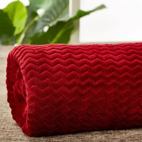 Κουβέρτα Fleece Υπέρδιπλη (220x240) Whitegg Pop Corn AW2023 Μπορντώ