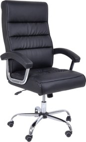BF5850 Πολυθρόνα Διευθυντή Μέταλλο Χρώμιο, PU Μαύρο   1τμχ