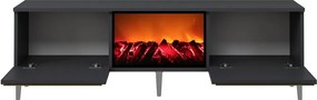 Stewehome Έπιπλο τηλεόρασης με εστία και ντουλάπι 150x30x41 cm