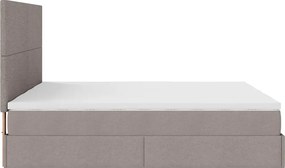 vidaXL Οθωμανικό κρεβάτι με στρώματα Taupe 200x200cm ύφασμα