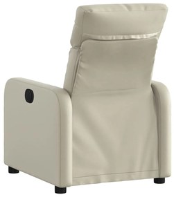vidaXL Πολυθρόνα Ανακλινόμενη Κρεμ από Συνθετικό Δέρμα