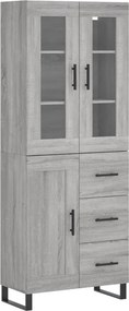 vidaXL Ντουλάπι Γκρι Sonoma 69,5 x 34 x 180 εκ. Επεξεργασμένο Ξύλο