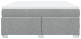 vidaXL Κρεβάτι Boxspring με Στρώμα Ανοιχτό Γκρι 180x200 εκ. Υφασμάτινο