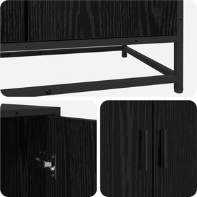 vidaXL Πλαϊνό γραφείο Μαύρη Δρυς 134 x 35 x 76 εκ. Επεξεργασμένο Ξύλο