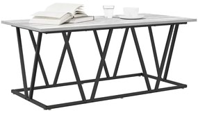vidaXL Γκρι τραπέζι καφέ 100x50x40 εκ. Φτιαγμένο από επεξεργασμένο ξύλο και μέταλλο
