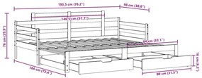 Καναπές Κρεβάτι Συρόμενος Χωρίς Στρώμα 90x190 εκ. &amp; Συρτάρια - Καφέ