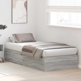 vidaXL Κρεβάτι Αποθήκευσης Γκρι Σονομά 90x190 cm