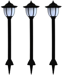 vidaXL Φωτιστικά Εξωτ. Χώρου Ηλιακά 3 τεμ. LED Μαύρα