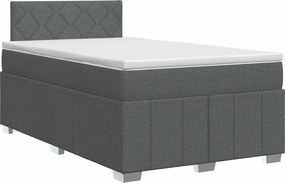 vidaXL Κρεβάτι box spring με στρώμα Σκούρο Γκρι 120 x 200 cm Ύφασμα