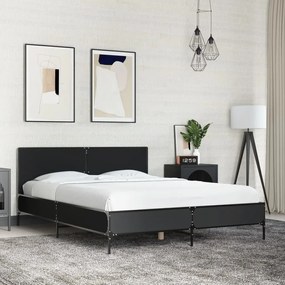 vidaXL Πλαίσιο Κρεβατιού Μαύρο 120x190 εκ. Επεξ. Ξύλο &amp; Μέταλλο