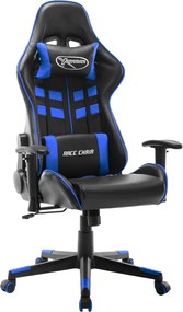 vidaXL Καρέκλα Gaming Μαύρο/Μπλε από Συνθετικό Δέρμα