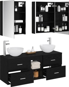 vidaXL Σετ Επίπλων Μπάνιου 5 pcs Μαύρη Δρυς