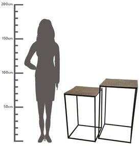 ΤΡΑΠΕΖΑΚΙ ARTELIBRE ΧΡΥΣΟ ΑΛΟΥΜΙΝΙΟ 45X45X70CM ΣΕΤ 2ΤΜΧ