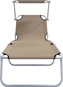 vidaXL Ξαπλώστρα 2 pcs Taupe 58 x 188 x 77 εκ. Πολυεστέρας