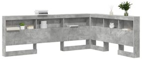 vidaXL Κεφαλάρι Αποθήκης Γκρι σκυροδέματος 140 cm Επεξεργασμένο ξύλο