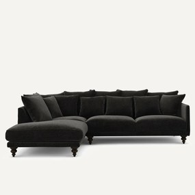 Γωνιακός καναπές από βελούδινο chenille, Lazare