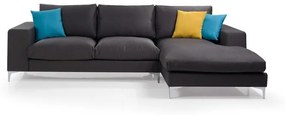 Γωνιακός καναπές, Thanos σκούρο γκρι 293x87x171cm Δεξιά γωνία – TIT-TED-007