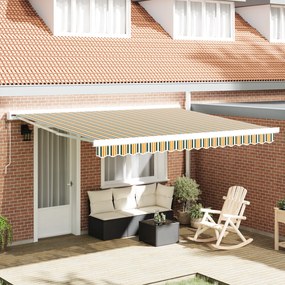 vidaXL Χειροκίνητη Σκηνή Πράσινη και Λευκή 400x350 cm