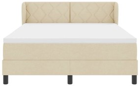 vidaXL Κρεβάτι box spring με στρώμα με στρώμα Κρεμ 140 x 190 cm ύφασμα