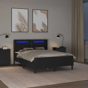 vidaXL Σκελετός κρεβατιού με στρώμα Μαύρο 120 x 200 cm Τεχνητό Δέρμα