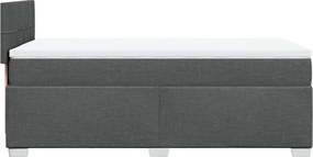 vidaXL Κρεβάτι Boxspring με Στρώμα Σκούρο Γκρι 90x190 εκ. Υφασμάτινο