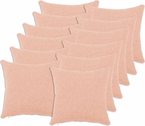 vidaXL Κάλυμμα Μαξιλαριού 12 pcs HEERLEN Ροζ 45 x 45 cm Μπουκλέ