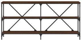 Τραπέζι Κονσόλα Καφέ Δρυς 160x30x75 εκ. Επεξ. Ξύλο/Σίδηρος - Καφέ