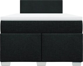 vidaXL Κρεβάτι Boxspring με Στρώμα Μαύρο 120x190 εκ. Υφασμάτινο