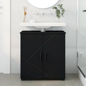vidaXL Ντουλάπι Μπάνιου Μαύρο 61 x 35 x 64 εκ.