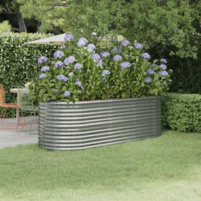 vidaXL Ζαρντινιέρα Ασημί 224x80x68 εκ. Γαλβανισμένος χάλυβας