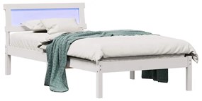 vidaXL Σκελετός Κρεβατιού Λευκό 90 x 200 cm Μασίφ ξύλο πεύκου