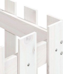 vidaXL Ζαρντινιέρα με Σχέδιο Φράχτη Λευκή 60 x 60 x 60 εκ. Μασίφ Πεύκο