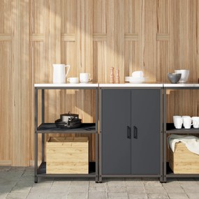 vidaXL Σετ Αποθήκευσης Κουζίνας 2 pcs Ανθρακί 120 x 50 x 92 εκ.