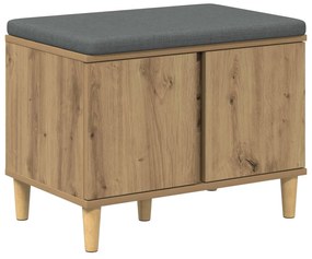 vidaXL Παγκάκι Χαλωρίου με μαξιλάρι Τεχνίτικη Δρυς 60 x 38 x 46 εκ