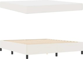 vidaXL Σκελετός Κρεβατιού με στρώμα Κρεμ 180 x 200 cm ύφασμα