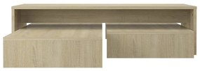 vidaXL Τραπεζάκι Σαλονιού Ζιγκόν Sonoma Δρυς 100x100x26,5εκ Επεξ. Ξύλο