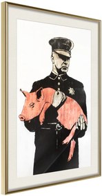 Αφίσα - Pig - 30x45 - Χρυσό - Με πασπαρτού