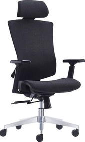 BF9600 Πολυθρόνα Γραφείου Διευθυντή, Βάση Αλουμινίου, Ύφασμα Μαύρο   1τμχ