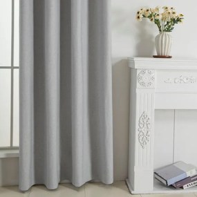 Beauty Home Κουρτίνα Full Blackout σκίασης με 8 κρίκους Elite Art 8392 Light Grey-Νο3 140x270 Ασημί